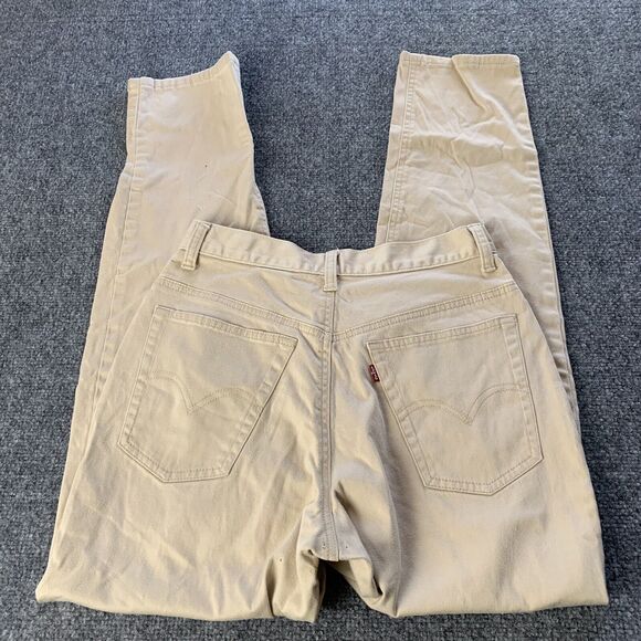 Vintage Levis 512 Jeans Womens Slim Fit High Rise Red Tab Beige Size 8 (26 x 30) - Picture 4 of 16